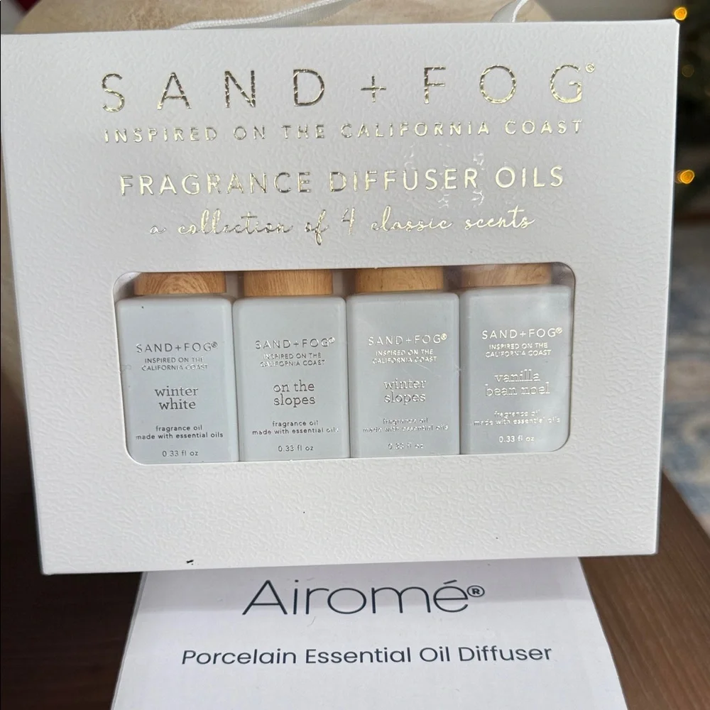 Airome Porcelain Essential Oil Diffuser - With 4 Pack of Sand and Fog Oils NWOT - Picture 2 of 8